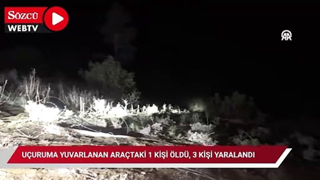 Uçuruma yuvarlanan hafif ticari araçtaki 1 kişi öldü, 3 kişi yaralandı