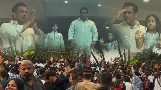Salman Khan Greets Fans From Bulletproof Glass On Eid, Joined By Niece Ayat