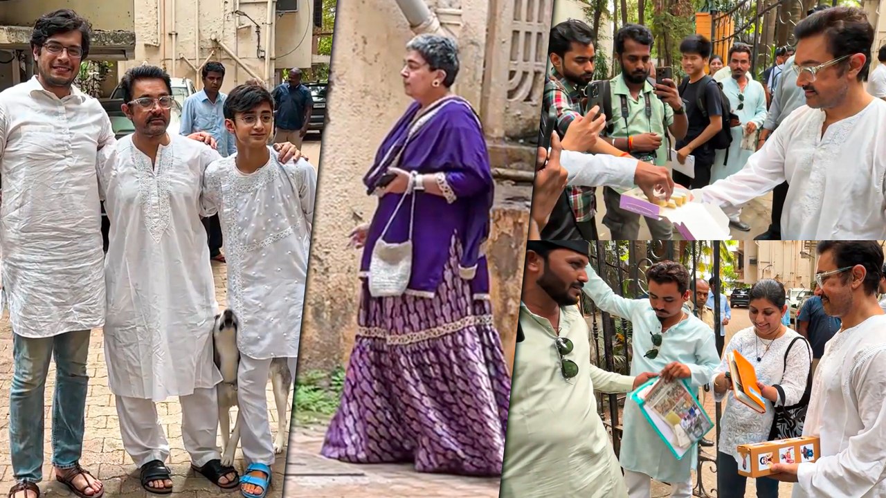 Aamir Khan ने Ex Wife Reena और बेटों Aazad और Junaid Khan के साथ मनाई ईद, Paps को खिलाई मिठाई