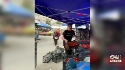 Çorum'da domatesleri çöpe döken pazarcıya milyonluk para cezası