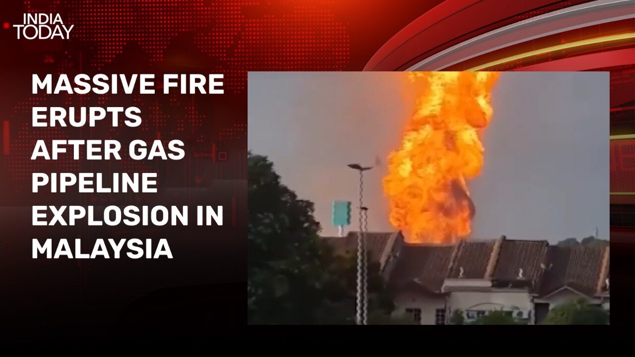 Massive blaze erupts in Malaysia's Subang Jaya, fire caused by burst gas pipe