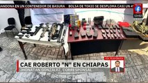 Cae Roberto ‘N’, hijo de exalcalde Comitán, Chiapas; encuentran armas y drogas en su domicilio