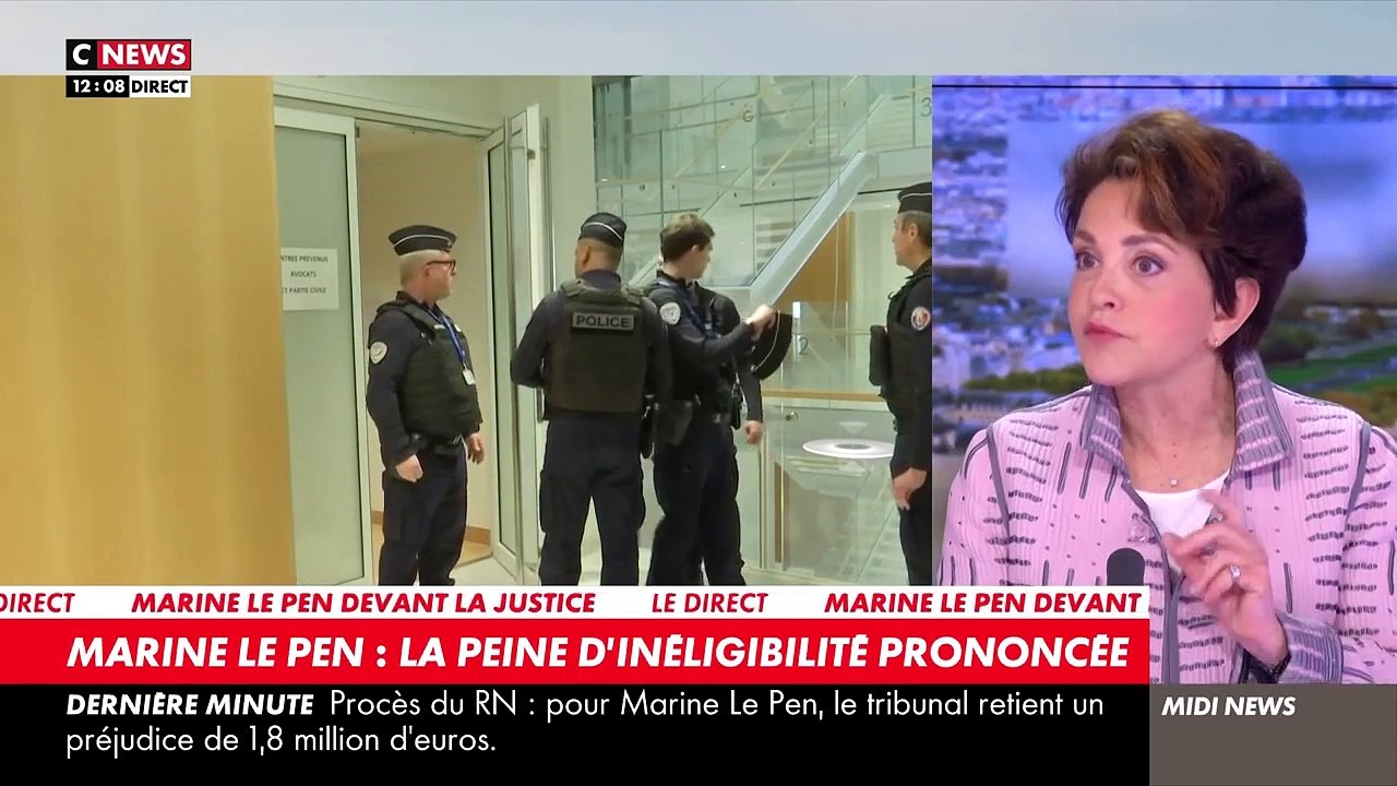 Sonia Mabrouk annonce officiellement dans "Midi News", ce lundi 31 mars 2025, la condamnation de Marine Le Pen dans l'affaire des assistants parlementaires du Front national (aujourd'hui RN).
