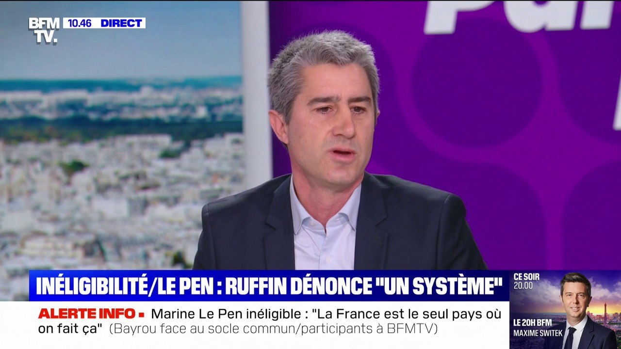 François Ruffin (député "Picardie debout"): "J'aurais souhaité que Marine Le Pen soit battue par les électeurs et non pas par une décision de justice, maintenant, c'est la loi"
