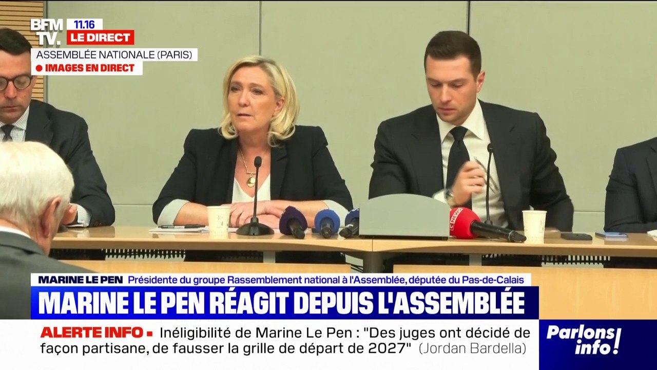 Procès du RN: "Le système a sorti la bombe nucléaire parce que nous sommes sur le point de gagner les élections", assure Marine Le Pen