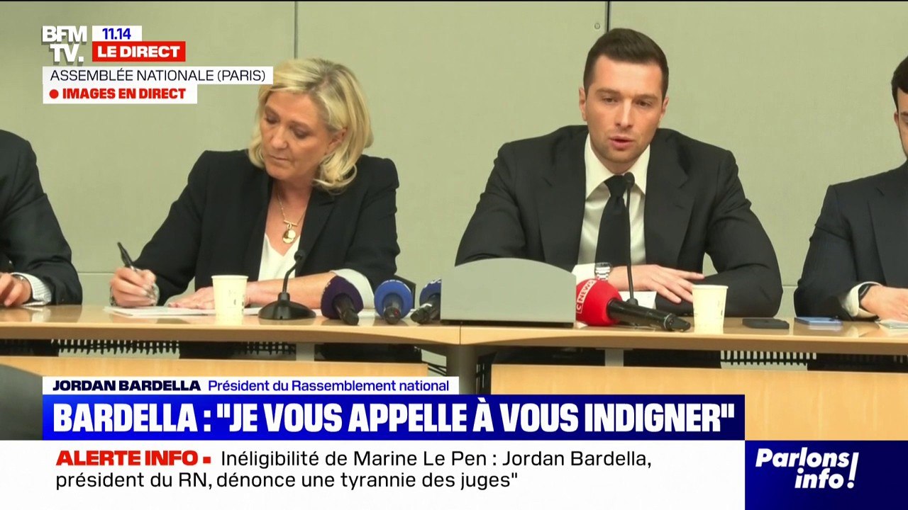 Condamnation de Marine Le Pen: "Rien ne nous empêchera de nous battre pour que nous arrivions au pouvoir", déclare Jordan Bardella