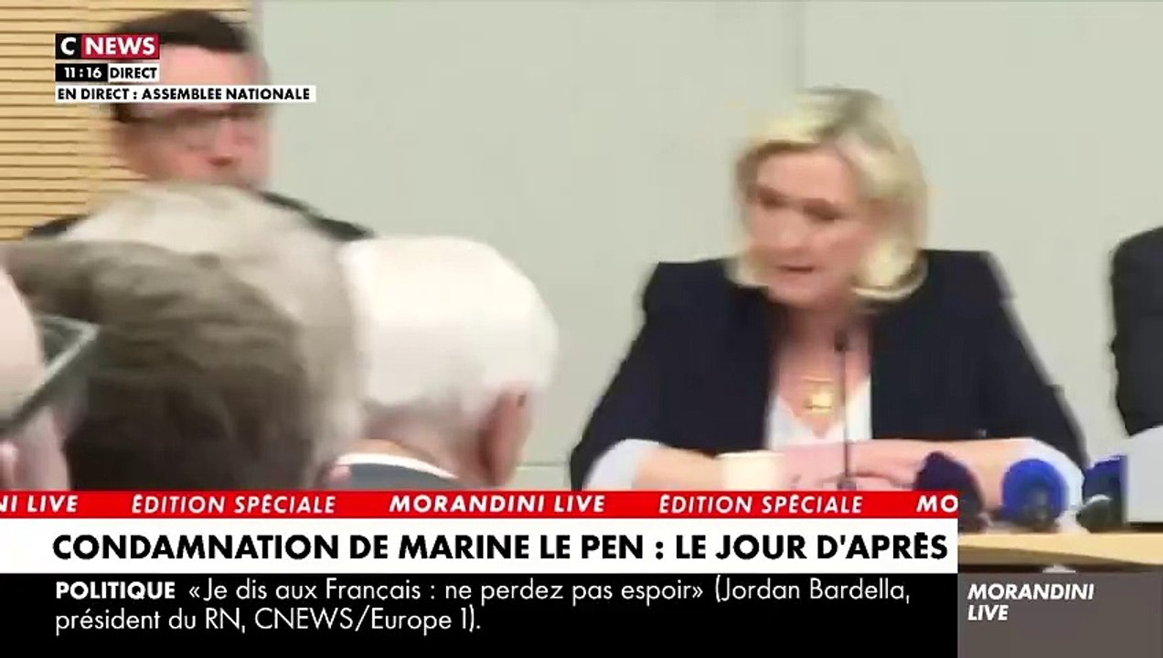 Marine Le Pen condamnée : «Le système a sorti la bombe nucléaire», réagit la cheffe des députés RN