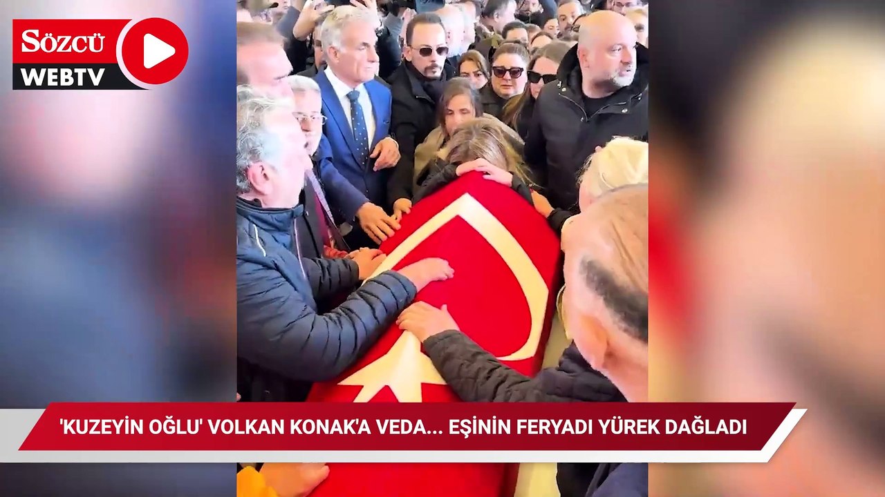 'Kuzeyin Oğlu' Volkan Konak'a veda... Eşinin feryadı yürek dağladı