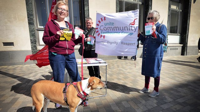 Unite Energy 4 All campaign in Eastbourne, East Sussex, on April 1 2025