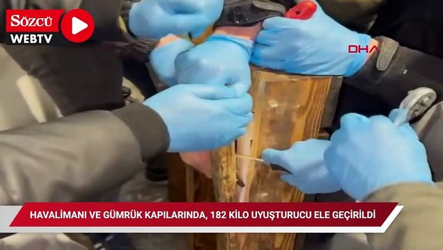 Sabiha Gökçen Havalimanı ve gümrük kapılarında, 182 kilo uyuşturucu ele geçirildi