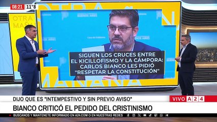 📢 CARLOS BIANCO CRITICÓ EL PEDIDO DE CRISTINA KIRCHNER: "INTEMPESTIVO Y SIN PREVIO AVISO"