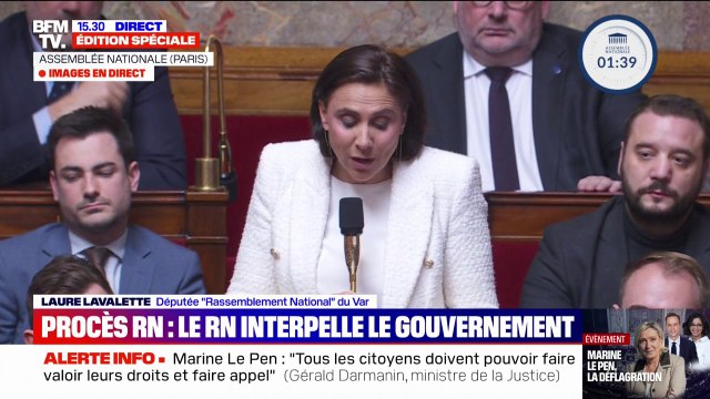 Procès RN: “Elle est aujourd’hui condamnée parce qu’elle est Marine Le Pen”, estime Laure Lavalette (RN)
