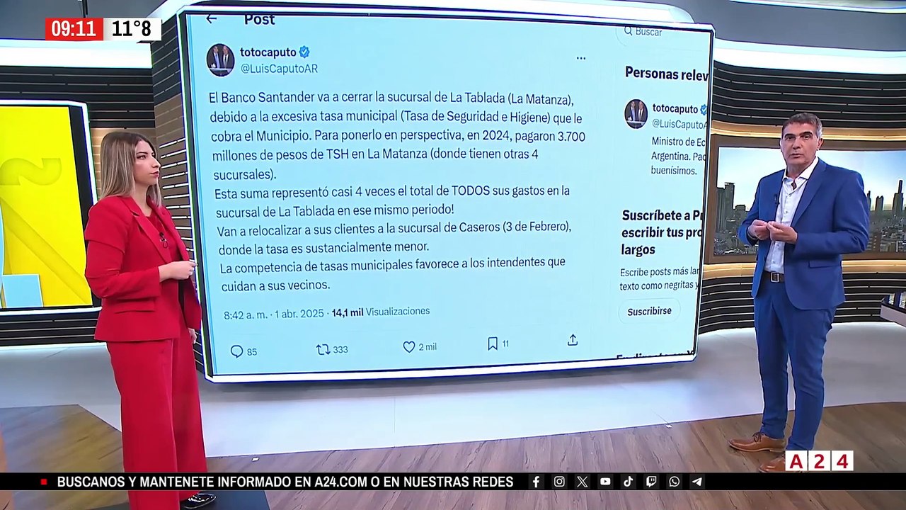 🔴 LUIS CAPUTO HABLÓ DE LAS TASAS MUNICIPALES: "LA COMPETENCIA FAVORECE A LOS INTENDENTES"