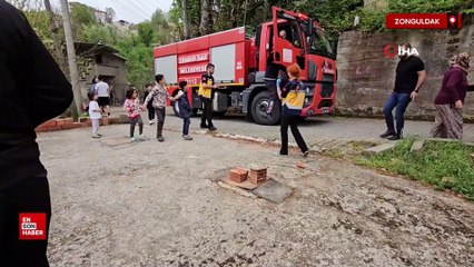 Zonguldak’ta aracını park etmek isterken yüksekten düşerek takla attı