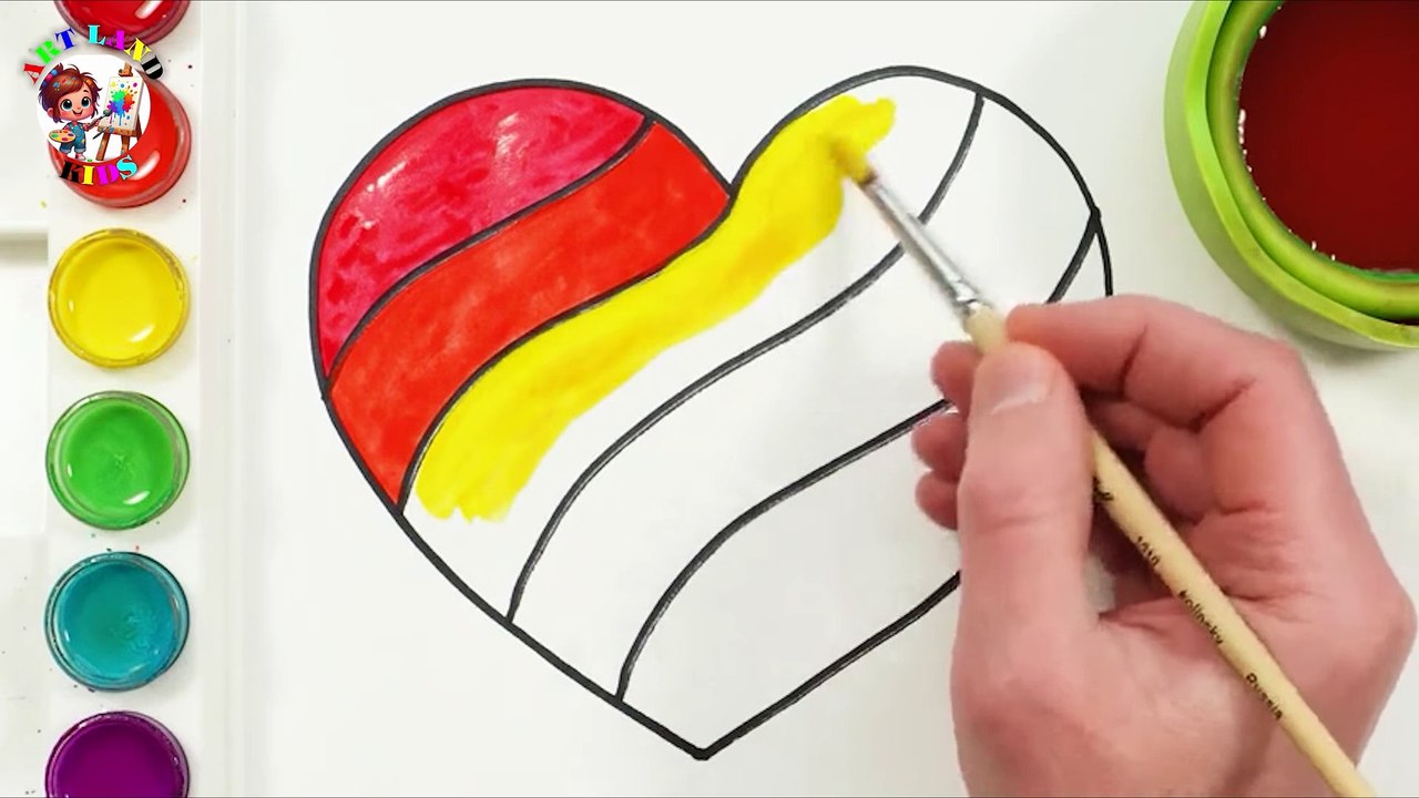 ❤️🌈 How to Draw and Color a Beautiful Rainbow Heart | Easy Drawing for Kids! 🎨✨
