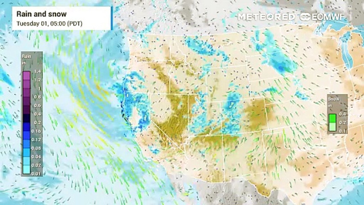 Rain and Snow from Coast to Midwest