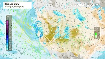 Rain and Snow from Coast to Midwest
