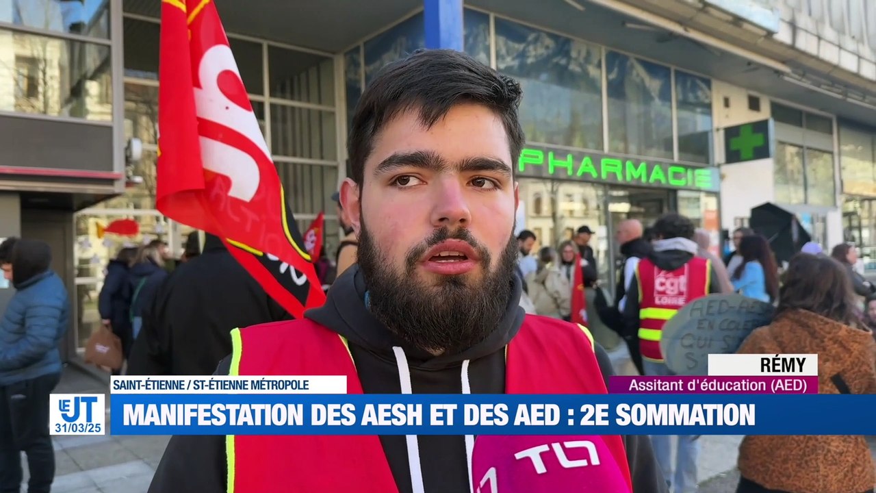Les AESH et AED manifestent une nouvelle fois pour revaloriser leurs conditions de travail / Huit apprentis cuisiniers s'affrontent pour remporter un voyage aux États-Unis / Saint-Étienne continue de féminiser le nom de ses rues avec une place au nom de G