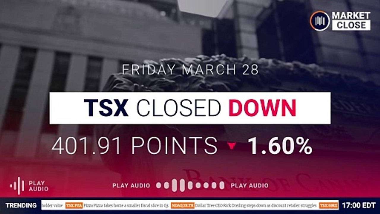 Daily Market Close: TSX sinks as investors grapple with new tariff threats  |  March 28, 2025