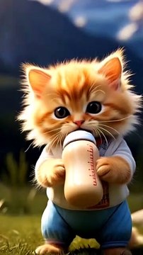 Cutest Kitten Ever! Baby Cat Drinking Milk Will Melt Your Heart!