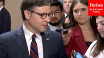Mike Johnson Speaks To Reporters After Attempt To Block Proxy Voting For New Parents Fails