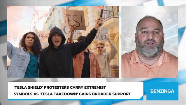 'Tesla Shield' Protesters Carry Extremist Symbols As 'Tesla Takedown' Gains Broader Support