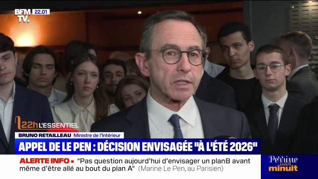 Marine Le Pen inéligible Je souhaite qu'elle puisse être jugée en appel le plus vite possible , affirme Bruno Retailleau