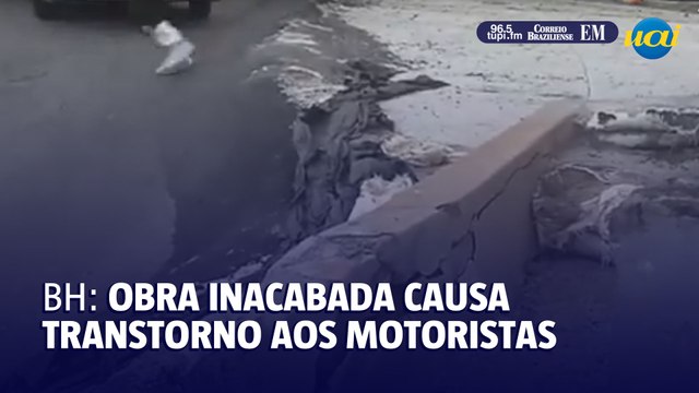Obra inacabada causa transtornos aos motoristas no bairro Sion em BH