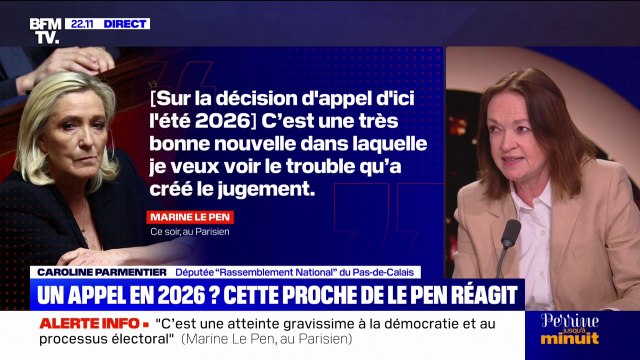 Marine Le Pen inéligible: La rapidité de l'audiencement de l'appel est un signe du trouble sérieux suscité par le jugement , estime Caroline Parmentier (RN)