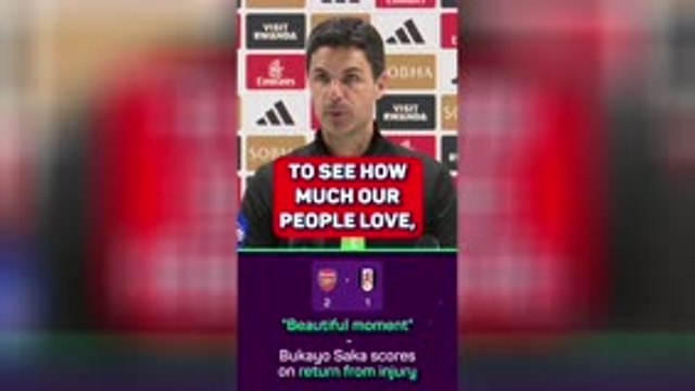 Arteta thrilled by 'beautiful' Saka goal on injury return