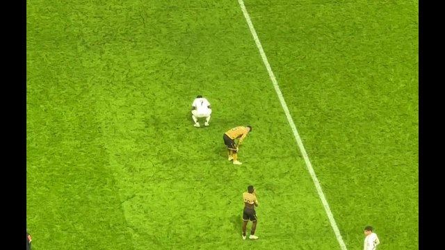 Celebración completa del Real Madrid en el césped del Bernabéu