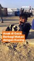 Anak di Gaza Berbagi Makanan dengan Kucing