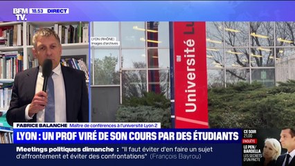 Intrusion dans un amphithéâtre de Lyon 2: "Je vais porter plainte avec le soutien de l'université", annonce Fabrice Balanche
