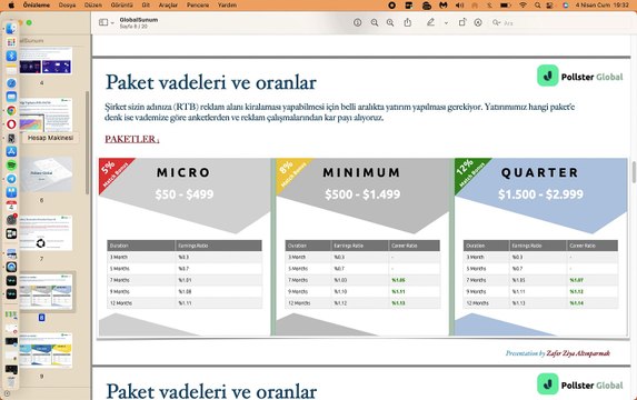 Pollster Paket Kazançları nasıl hesaplanır