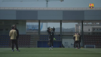 Entrenamiento previo del FC Barcelona antes de la vuelta de semifinales de Copa del Rey frente al Atlético de Madrid