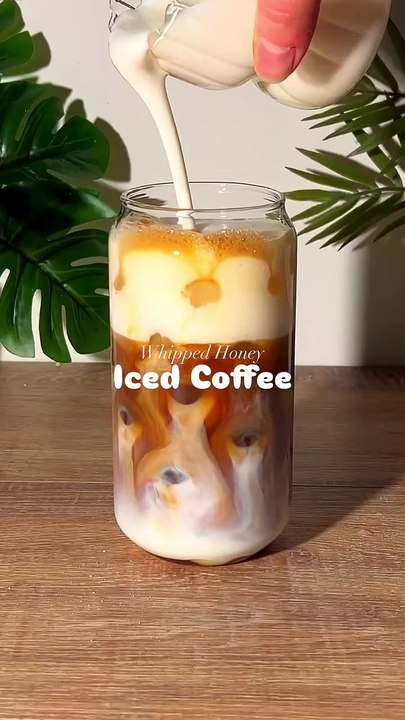 Creamy Honey Iced Coffee🍯☕️✨ Recipe👇🏼