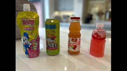 Review of quirky drinks being sold at Home Bargains