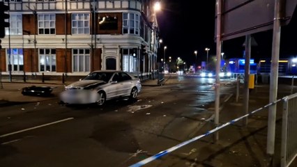Car crash in Bridge Street, Northampton