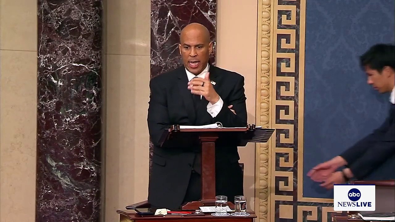 Sen. Cory Booker stages overnight filibuster in Senate to protest Pres. Trump and Elon Musk