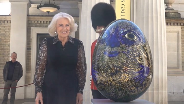 Camilla admires ‘lovely’ Easter egg in first outing since Charles’s hospitalisation