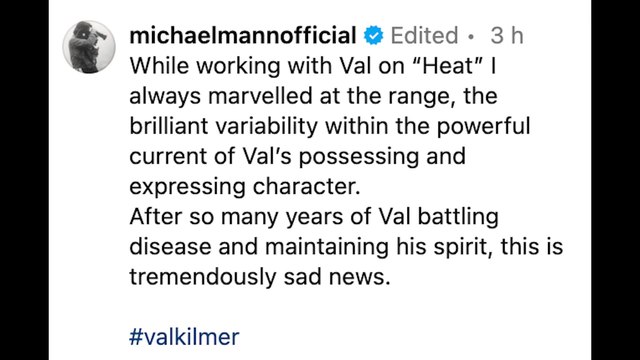 Val Kilmer's industry peers react to reports of his death