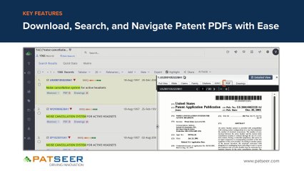 PatSeer's Key Features - Download, Search, and Navigate Patent PDFs with Ease