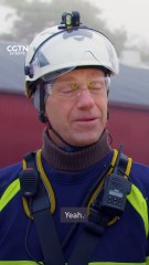 A wind power tower made of wood