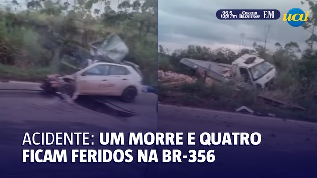 Um morre e quatro ficam feridos em acidente com três veículos na BR-356