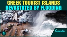 Greece Flood Turns Paradise Into Chaos: Cars Swept, Streets Submerged, Tourists Stranded - Videos