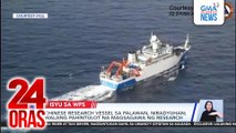 Chinese research vessel sa Palawan, niradyuhan; walang pahintulot na magsagawa ng research | 24 Oras