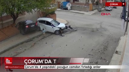 Çorum'da trafik kazasında 4 yaşındaki çocuk camdan fırladı
