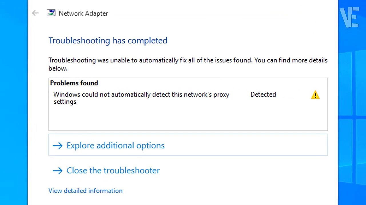 How to fix Windows could not automatically detect this Network proxy settings on Windows 10 / 11