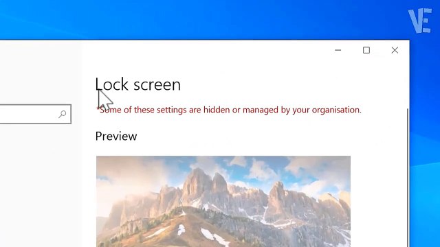 Solved - Lock Screen - Some of these settings are hidden or managed by your organization