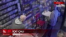 İstanbul Bakırköy’de tekel bayiye gelen hırsız bir şişe içkiyi çalıp kaçtı